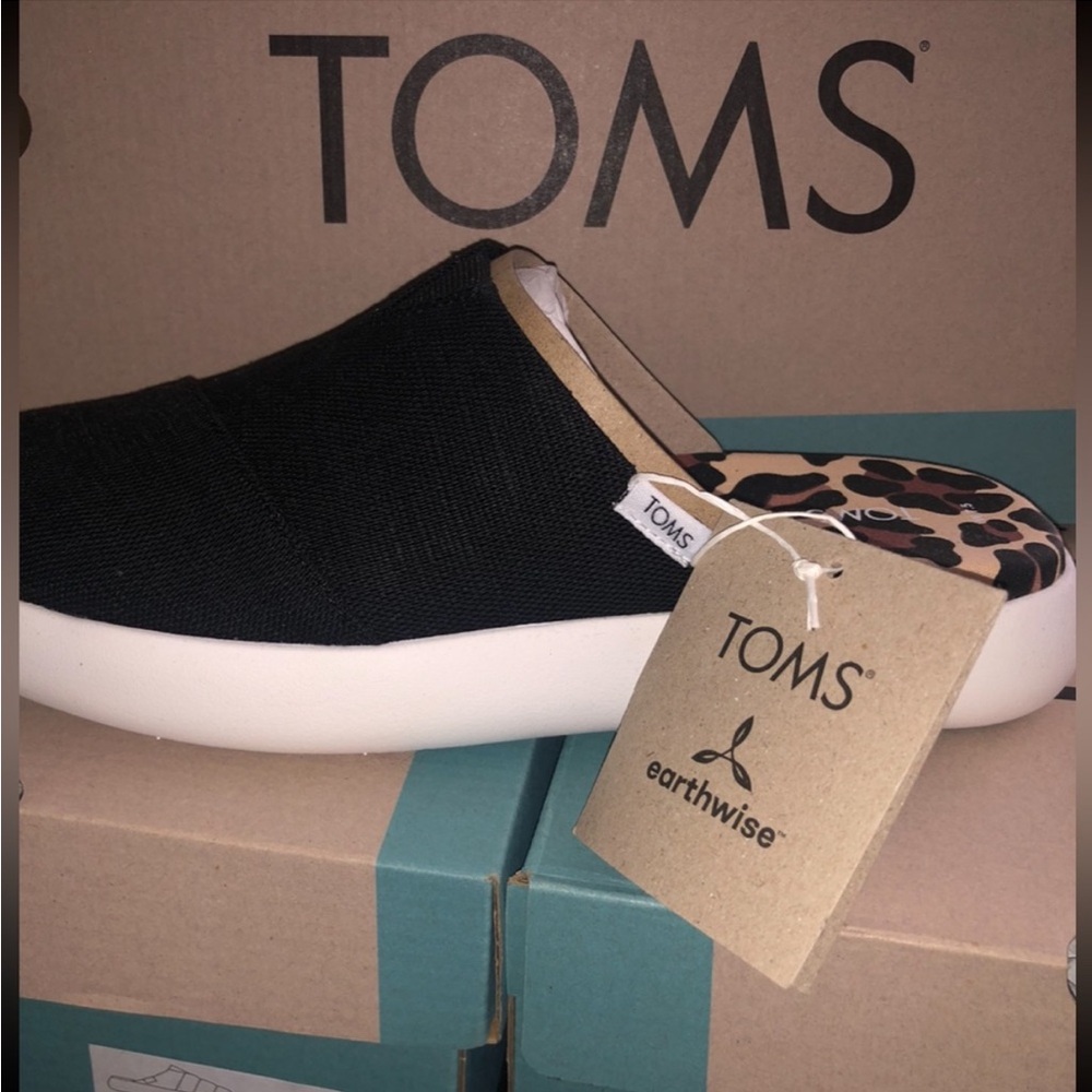 TOMS Black Slip-On Shoes